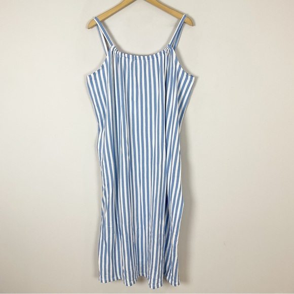 H&M Blue Striped Oversized Midi Dress - Picture 2 of 5